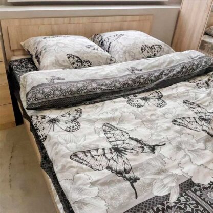Кровать в спальню "Дуэт Люкс" из ЛДСП и МДФ в цвете Дуб Сонома